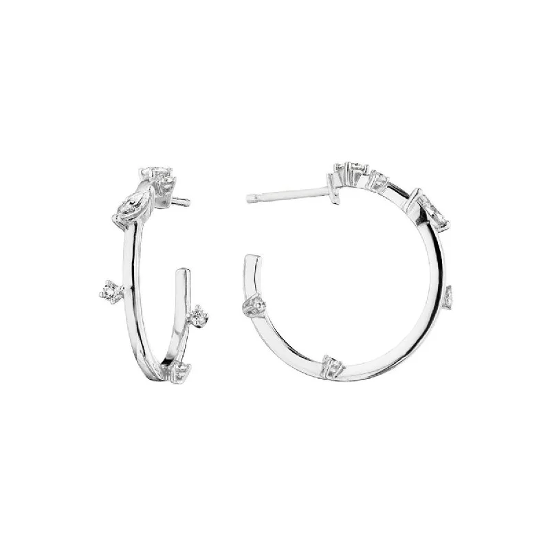 women’s matching stud earrings-Petite Gold Constellation Hoop Earrings