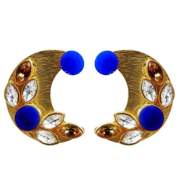 women’s bohemian earrings-Kriaa Resin Stone Gold Plated Stud Earring - 1311406D