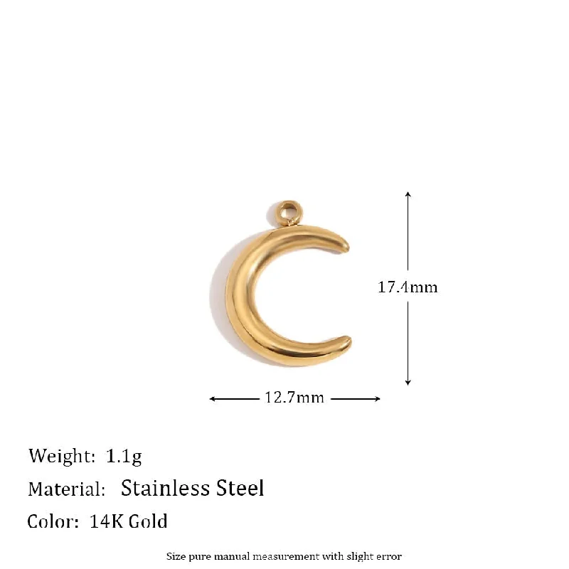 C-shaped Crescent Pendant - Gold