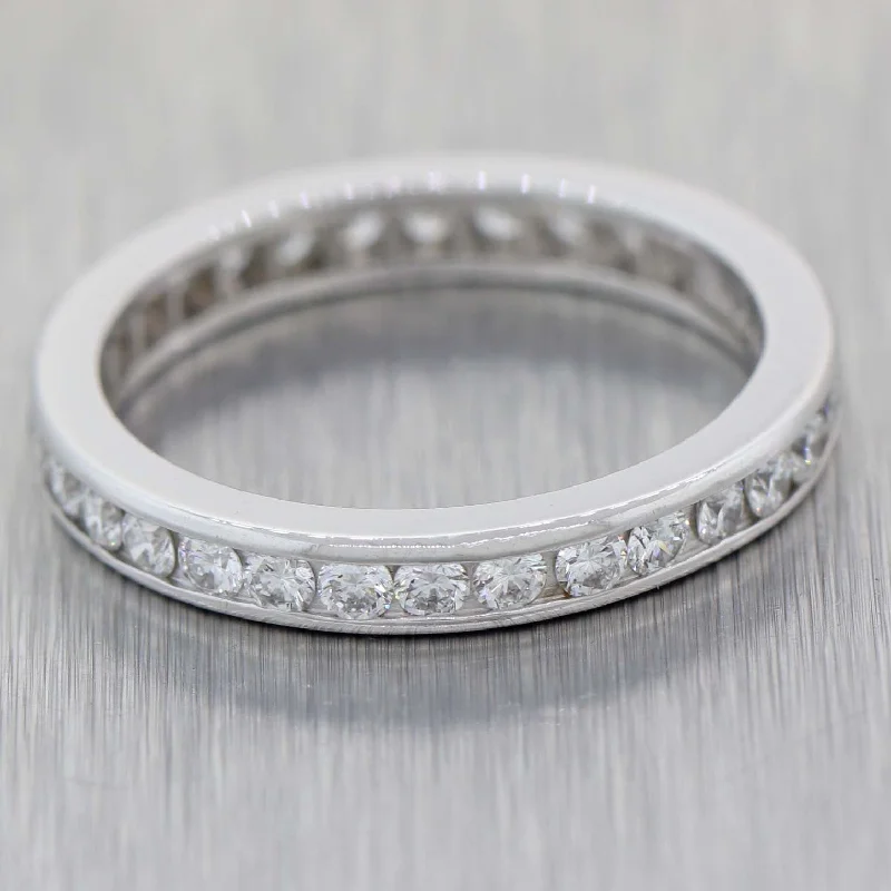 women’s eco-friendly engagement rings-Tiffany & Co. Vintage Estate Platinum 0.65ctw Diamond Eternity Wedding Band Ring