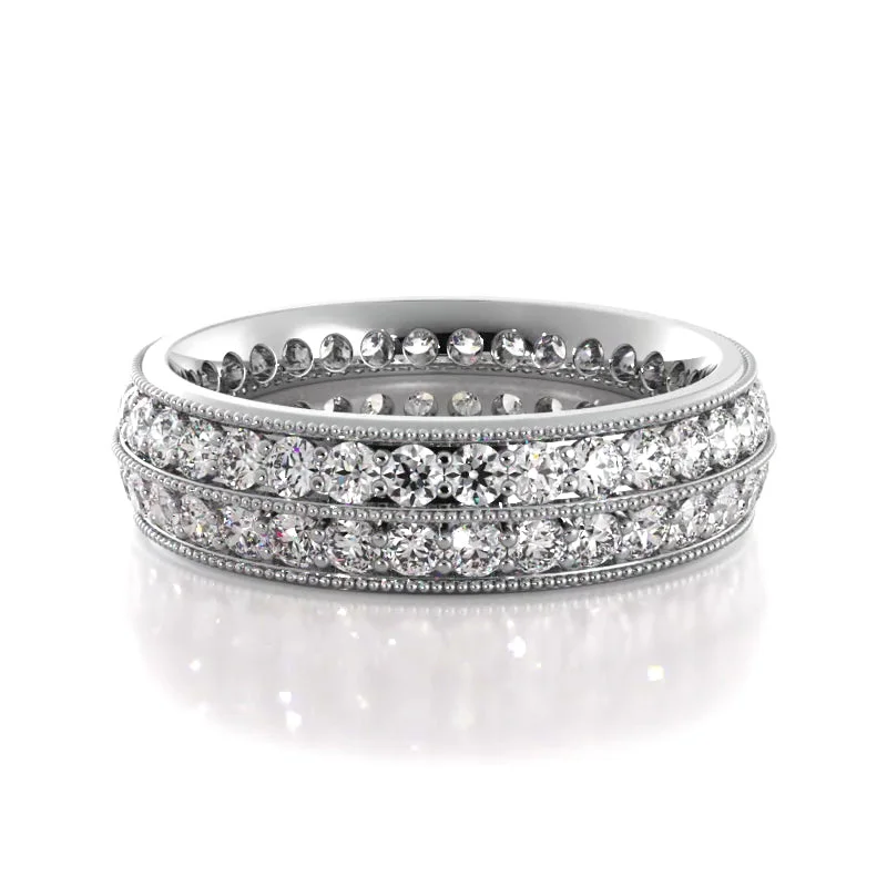 women’s diamond engagement rings-1.54 ct. Round Diamond Milgrain Accent Wedding Band