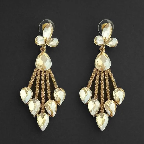 women’s adjustable earrings-Kriaa Brown Crystal Stone Dangler earrings - 1315624