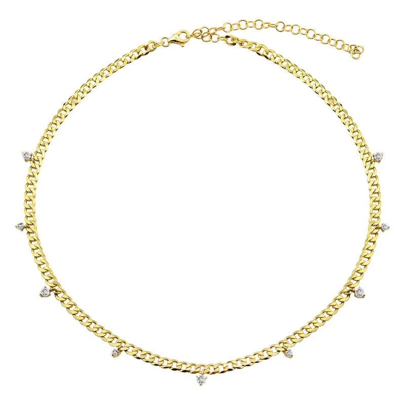 women’s diamond solitaire necklaces-Dangling Diamonds Cuban Link Necklace