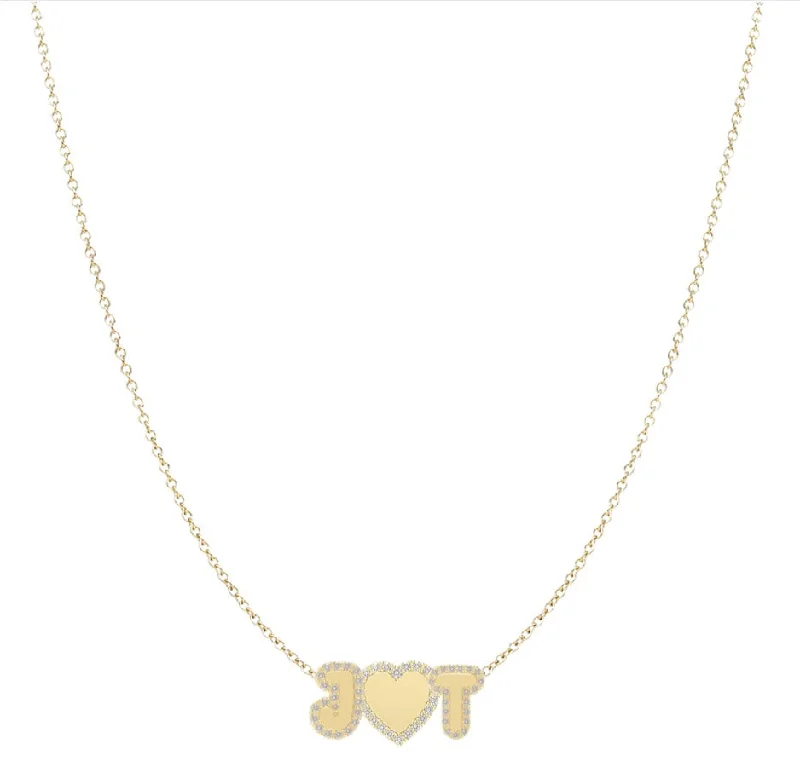 women’s luxury necklaces-Custom Initial Bubble Letter Necklace