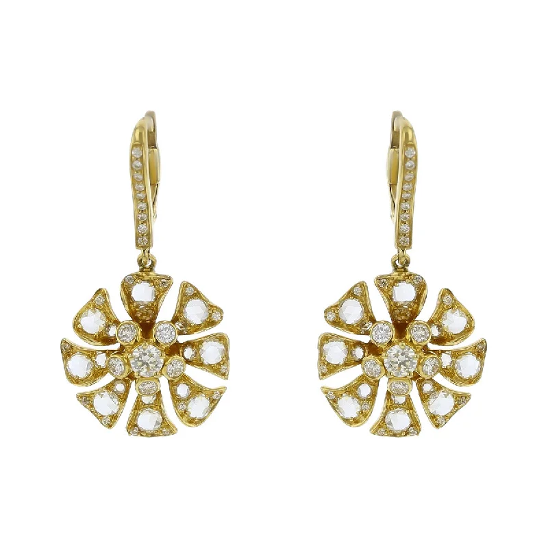 women’s crystal stud earrings-Maria Canale Diamond Floral Drop Earrings