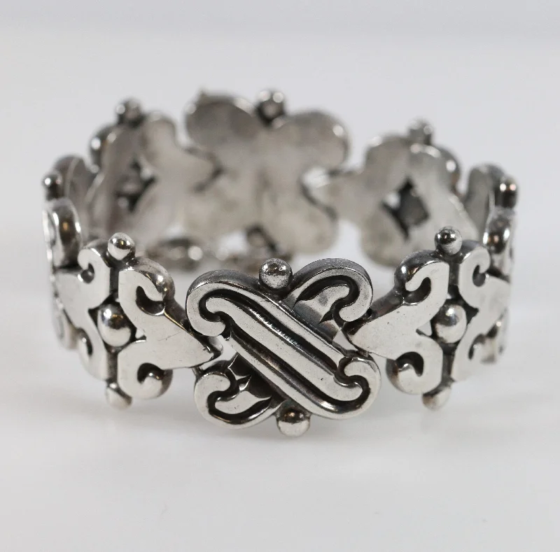 women’s modern bangles-Vintage Hector Aguilar Taxco Silver Mexican Jewelry | 940 Silver Fertility Bracelet