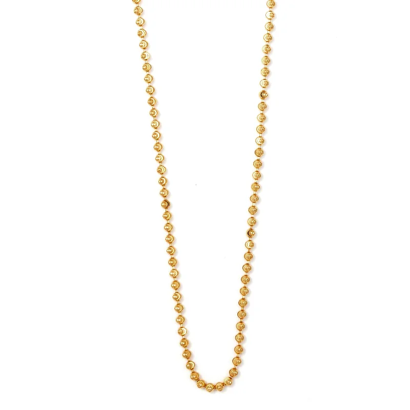 women’s long pendant necklaces-Moon Cut Bead Necklace, Sterling with 18K Yellow Gold Plating