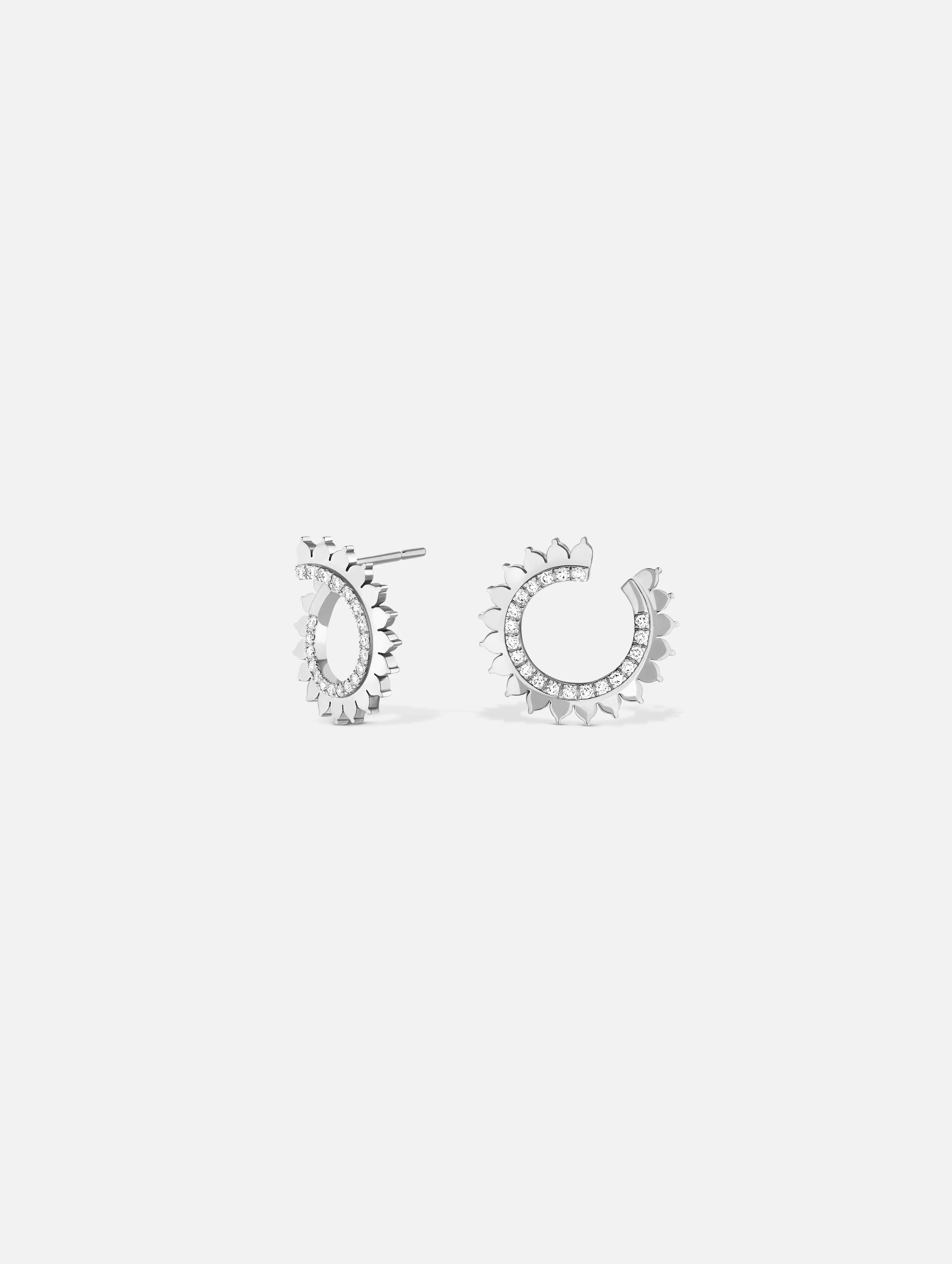 women’s twisted earrings-White Gold Earrings