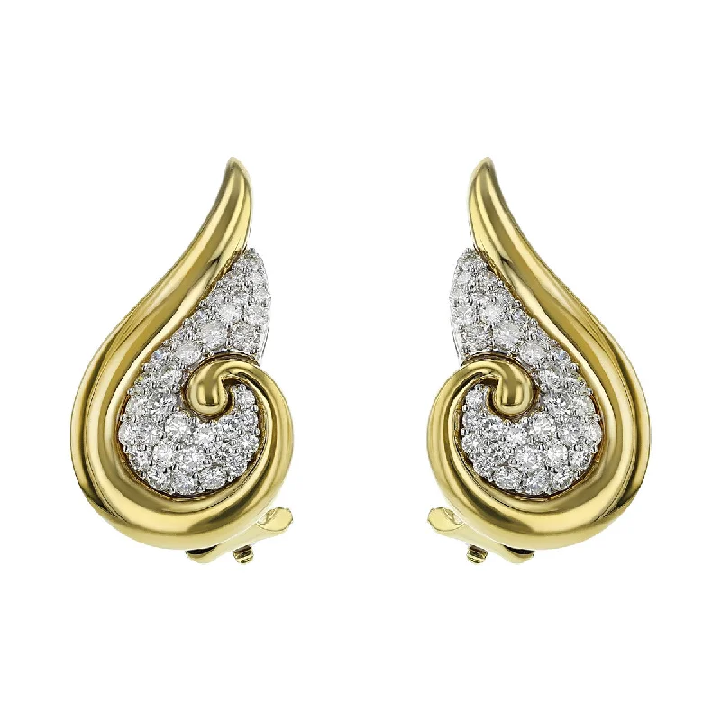 women’s teardrop earrings-Mark Patterson Swirl Wing Diamond Earrings