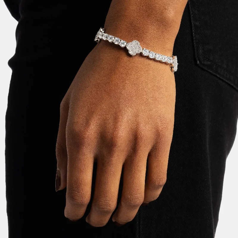 women’s silver bracelets-Clover Leaf Tennis Bracelet