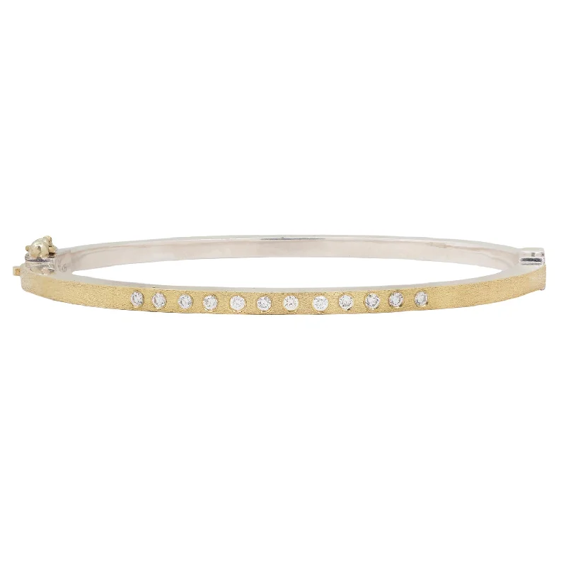 women’s gemstone bracelets-Laura Diamond Gold Bangle