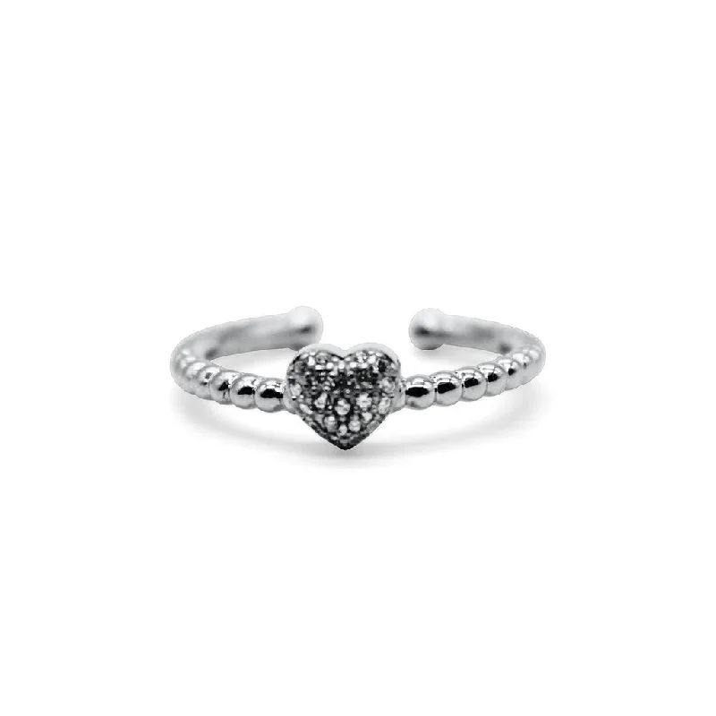 women’s oval rings-Stia : Pavé Heart Droplet Ring