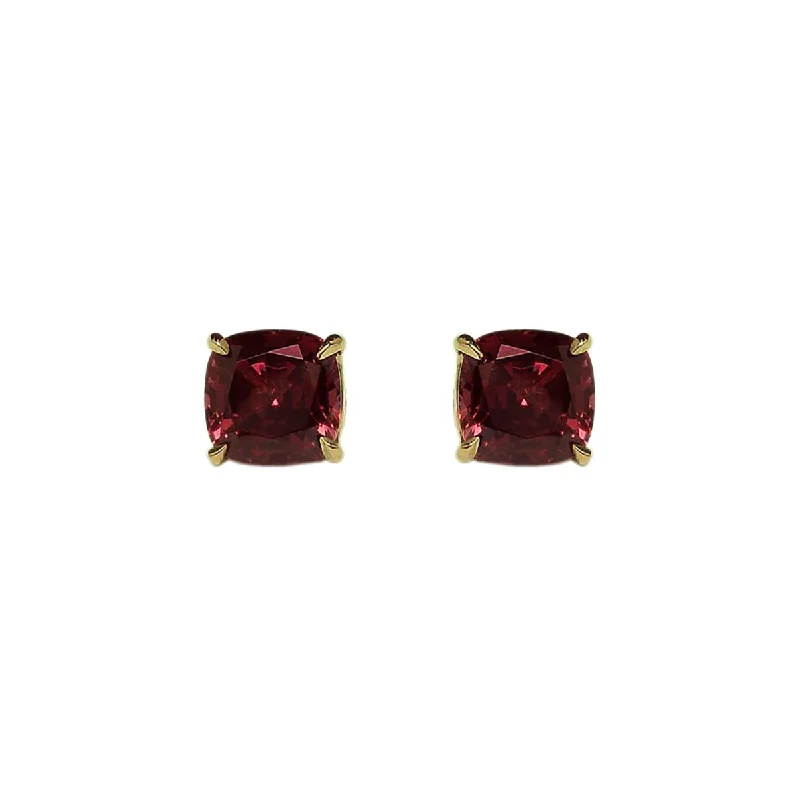 women’s hoop earrings-Red Garnet Stud Earrings