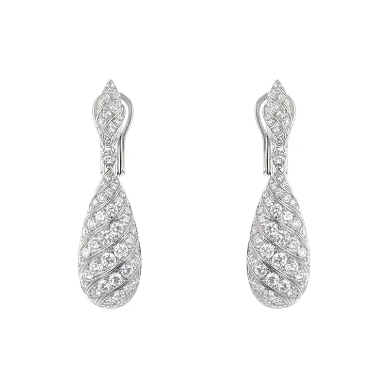 women’s boho earrings-Picchiotti 18K White Gold Diamond Drop Earrings