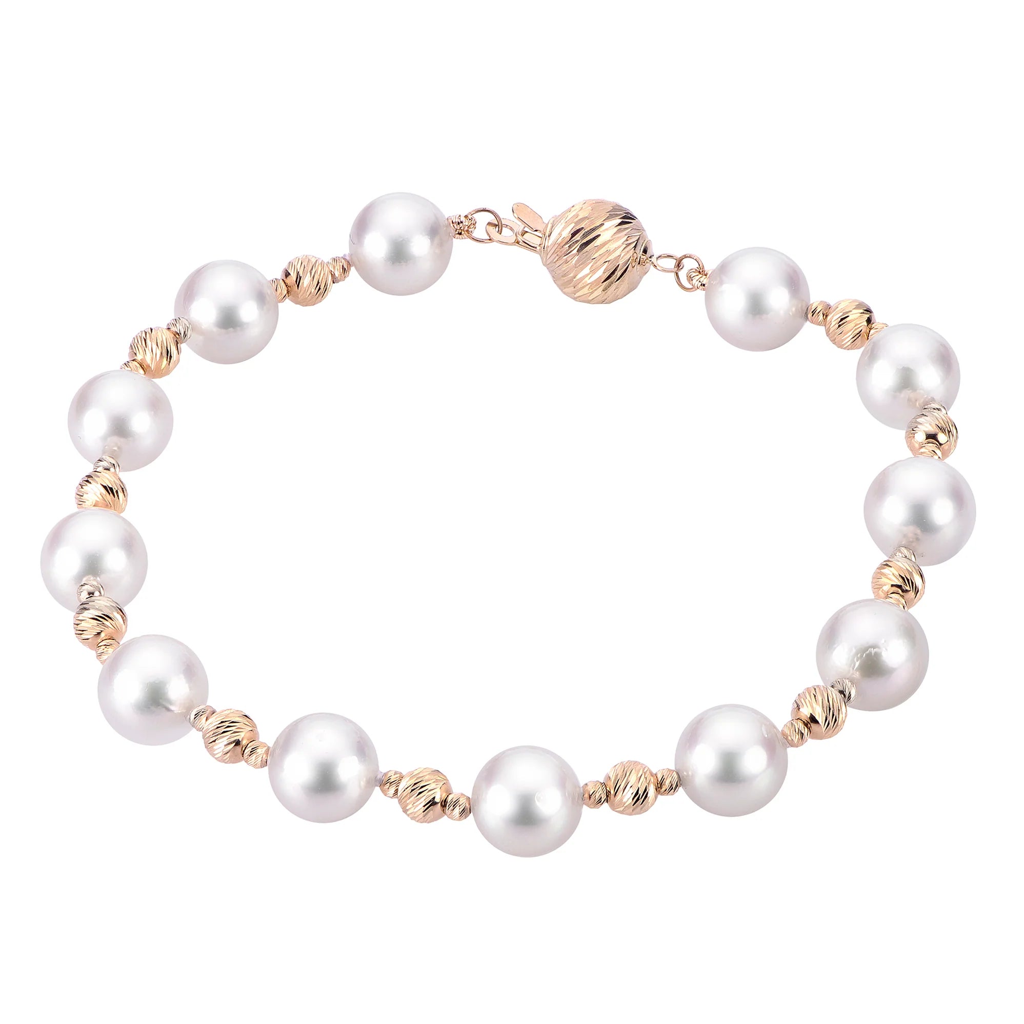 women’s cuff bangles-14K Yellow Gold Akoya Pearl & Brilliance Bead Bracelet