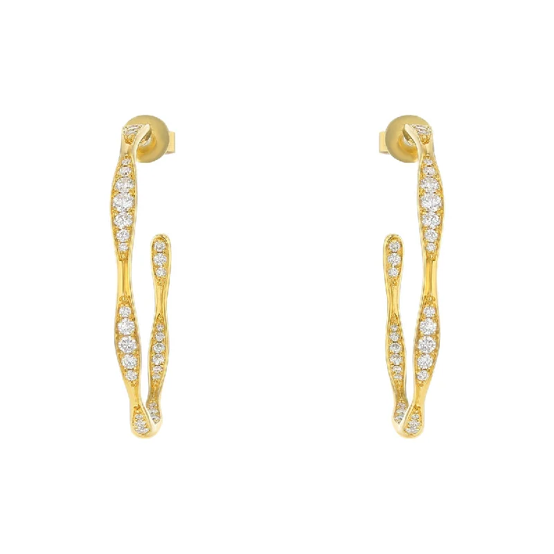 women’s cubic zirconia earrings-Maria Canale 18K Gold Diamond Inside-Out Hoop Earrings