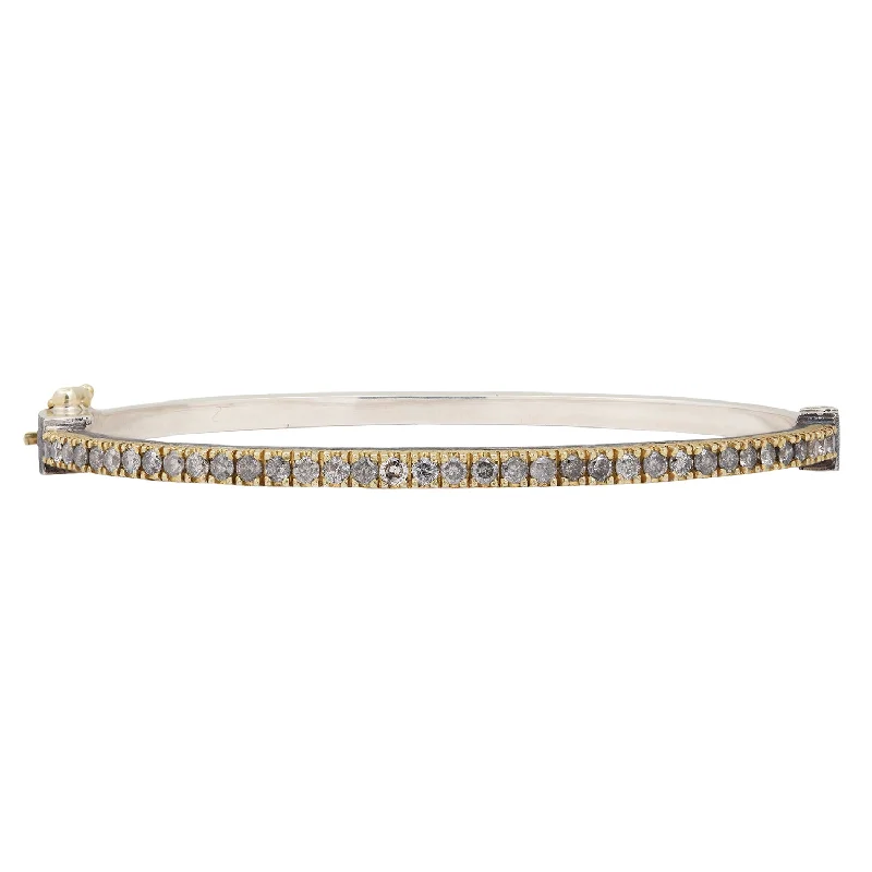 women’s ruby bracelets-Chloe Gray Diamond Bangle