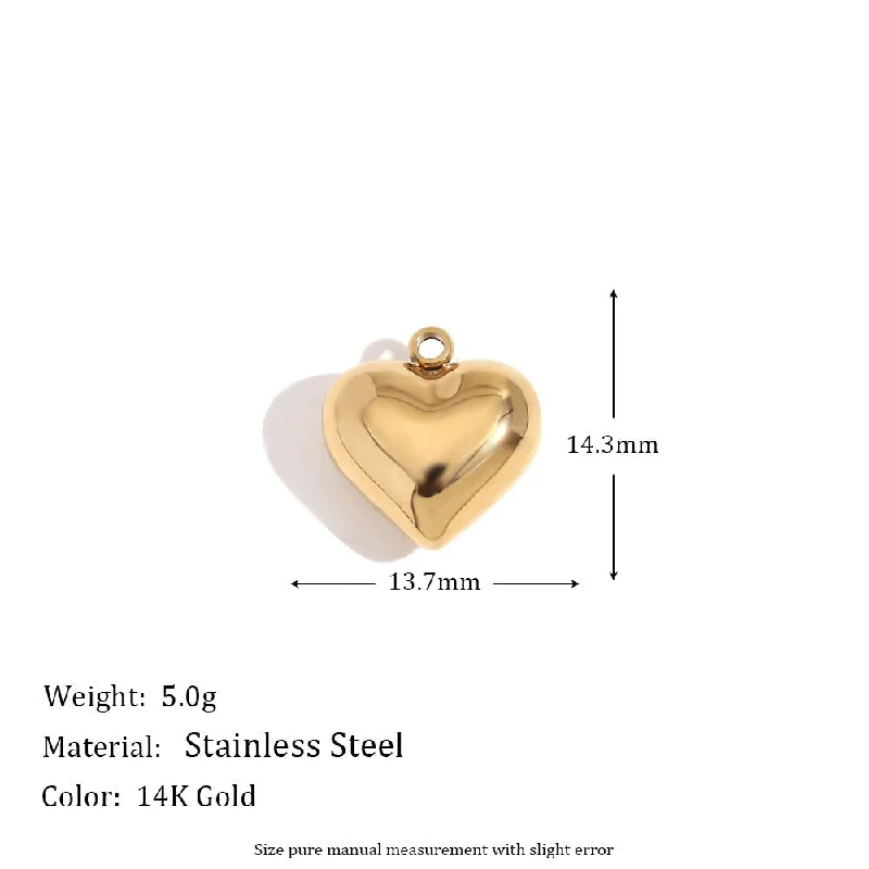 Hydraulic Single Ring Thick Peach Heart - Gold