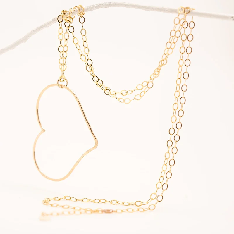 women’s silver and gold necklaces-Signature Big Love Necklace