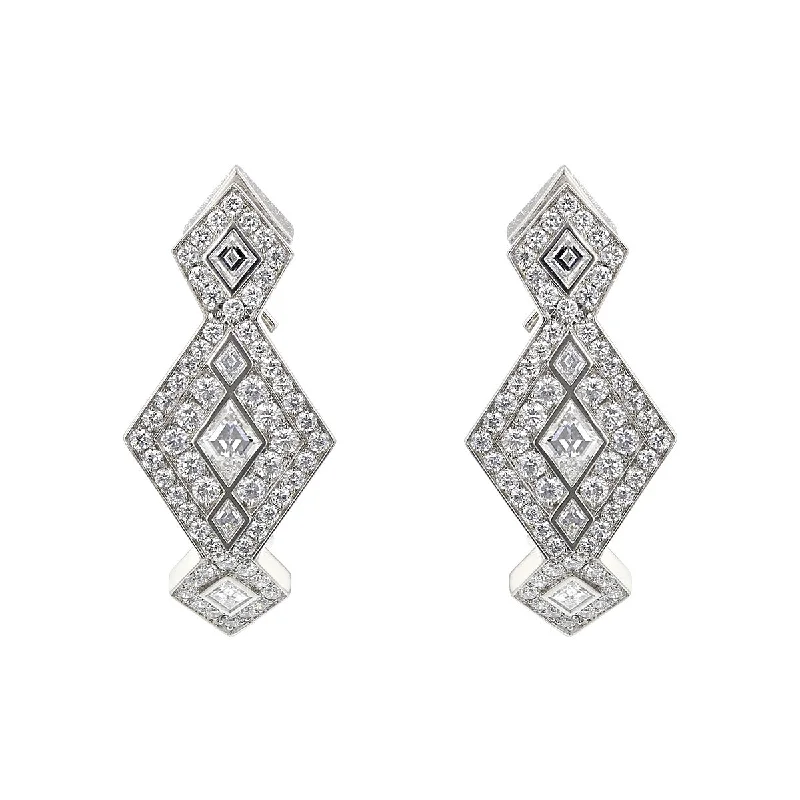 women’s long earrings-Queen of Diamonds Clutch Drop Earrings