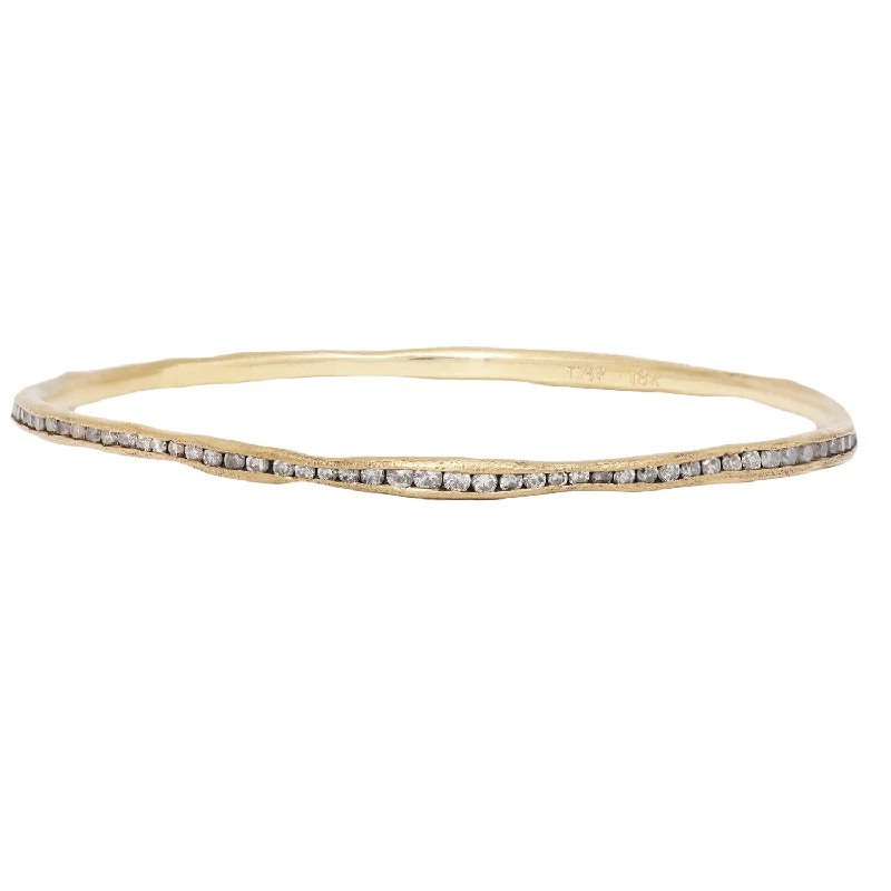 women’s woven bracelets-Gold & Diamond Fissure Bangle