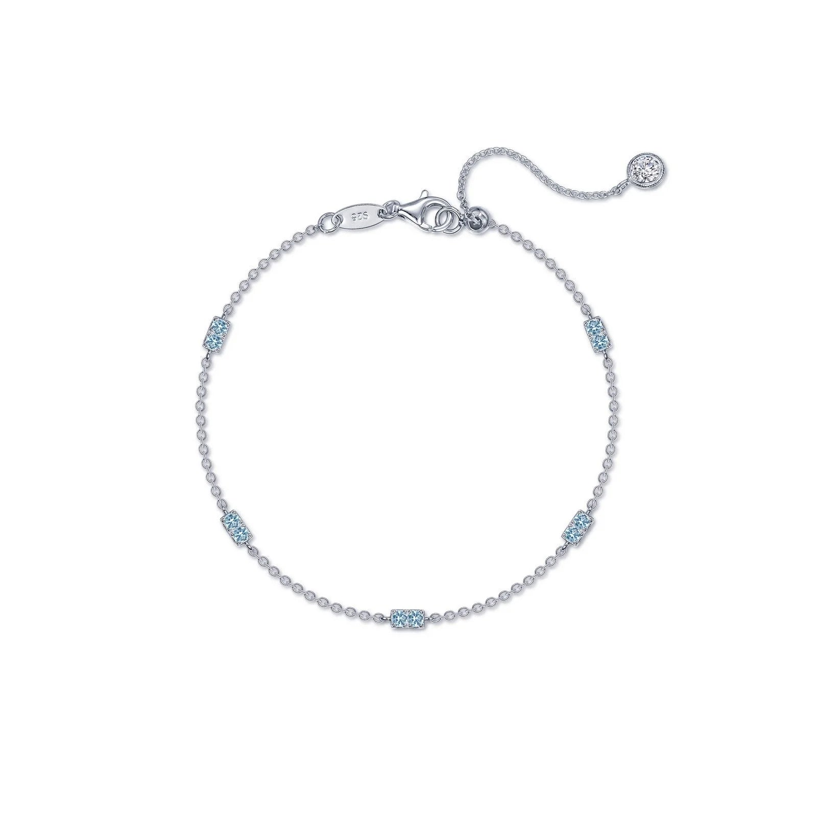 women’s friendship bracelets-Lafonn Simulated Blue Topaz Station Bracelet B0192BTP70