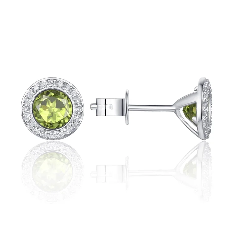 women’s nature-inspired earrings-Luvente PERIDOT 14K GOLD EARRINGS E01483-PDT