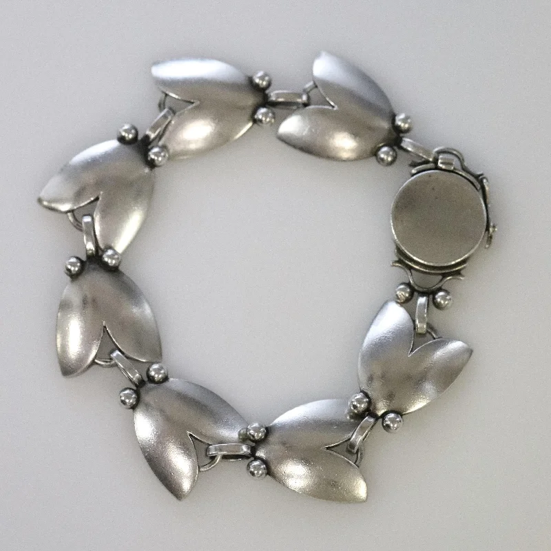 women’s delicate bracelets-Vintage Georg Jensen Jewelry | Harald Nielsen Tulip Bracelet 93