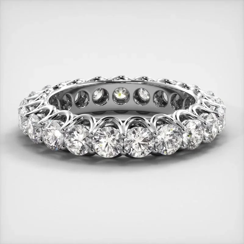 women’s heirloom engagement rings-2.52 ct. Round Diamond U Prong Wedding Band