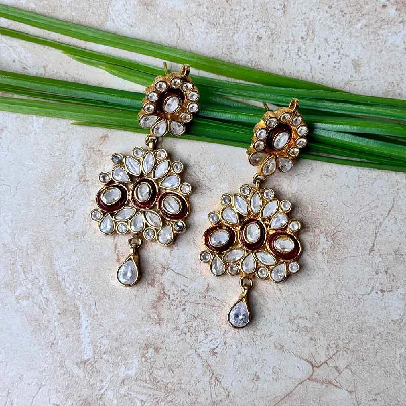 women’s nature-inspired earrings-Farshi Kundan Earrings