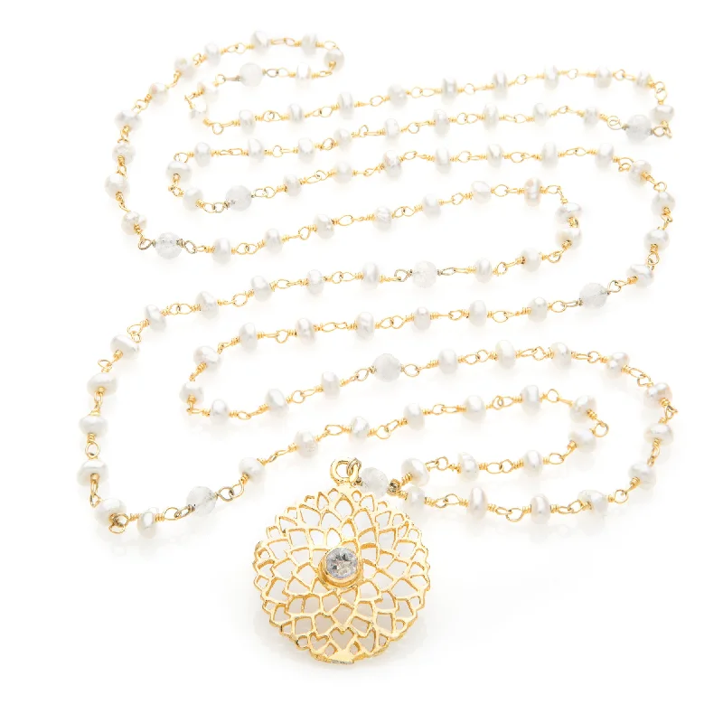 women’s pearl necklaces-Saharasrara Chakra Pendant Necklace