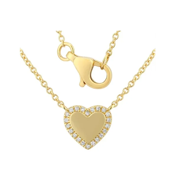 women’s trendy silver necklaces-Diamond Border Heart Necklace