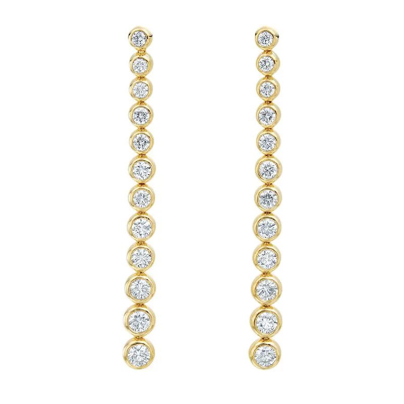 women’s cubic zirconia earrings-Moonlight 18k Gold Stiletto Diamond Earrings