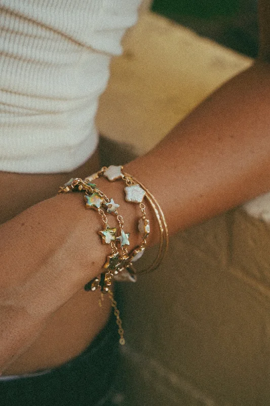 women’s solid gold bracelets-Lolo Star Pearl Bracelet