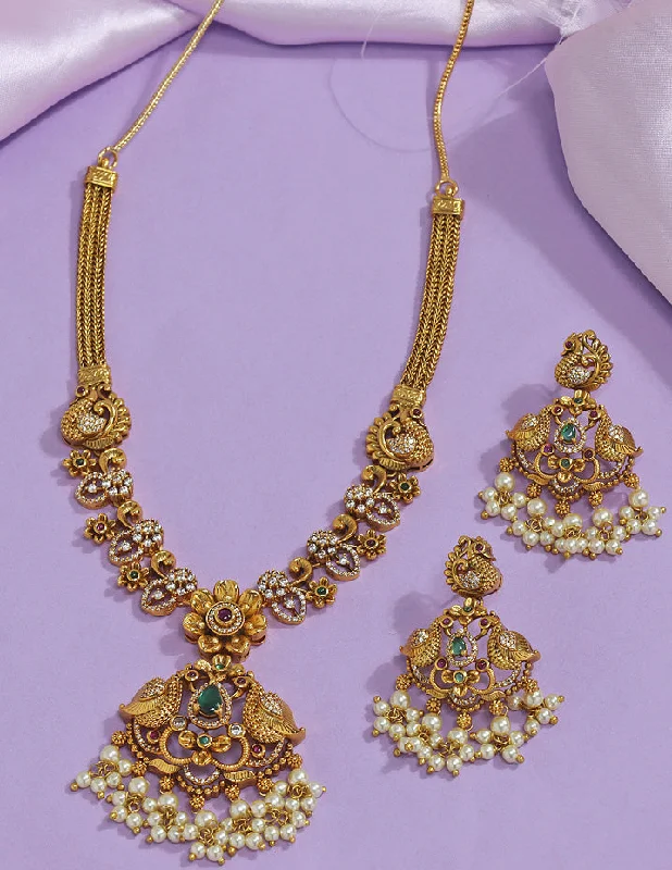 women’s floral necklaces-Designer Matt Peacock Necklace Set