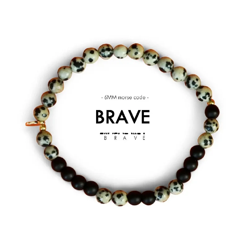 women’s sparkling charm bracelets-Morse Code Unisex "Brave" Bracelet - Large, Thailand