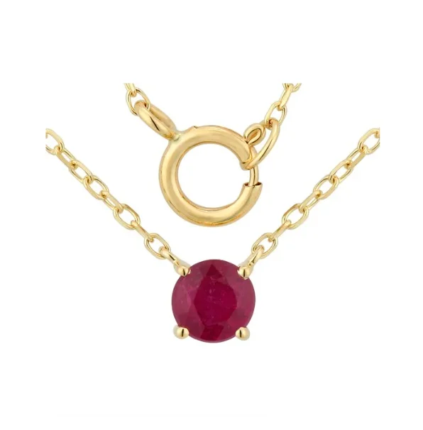 women’s silver and gold necklaces-Solitaire Gemstone Necklace