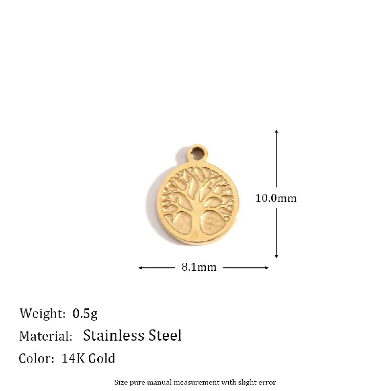 Mini Life Tree Small Round Card - Gold