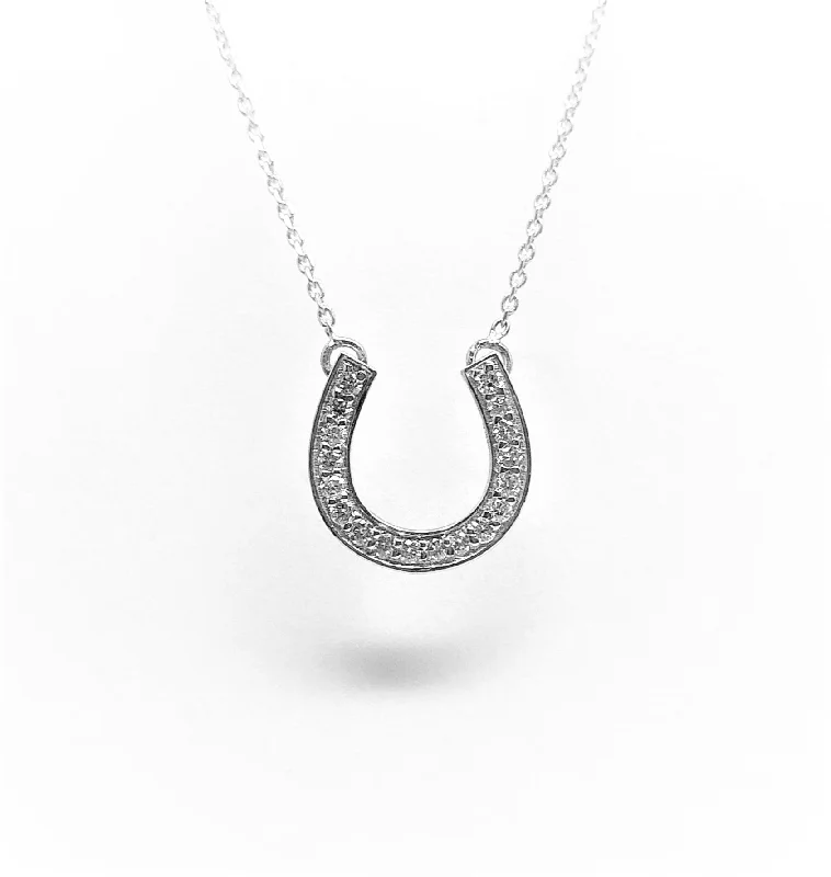 women’s emerald necklaces-Horseshoe  Diamond Necklace