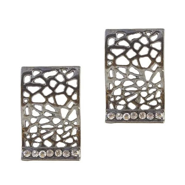 women’s small earrings-The99Jewel Stone Rhodium Plated Dangler Earring - 1306609