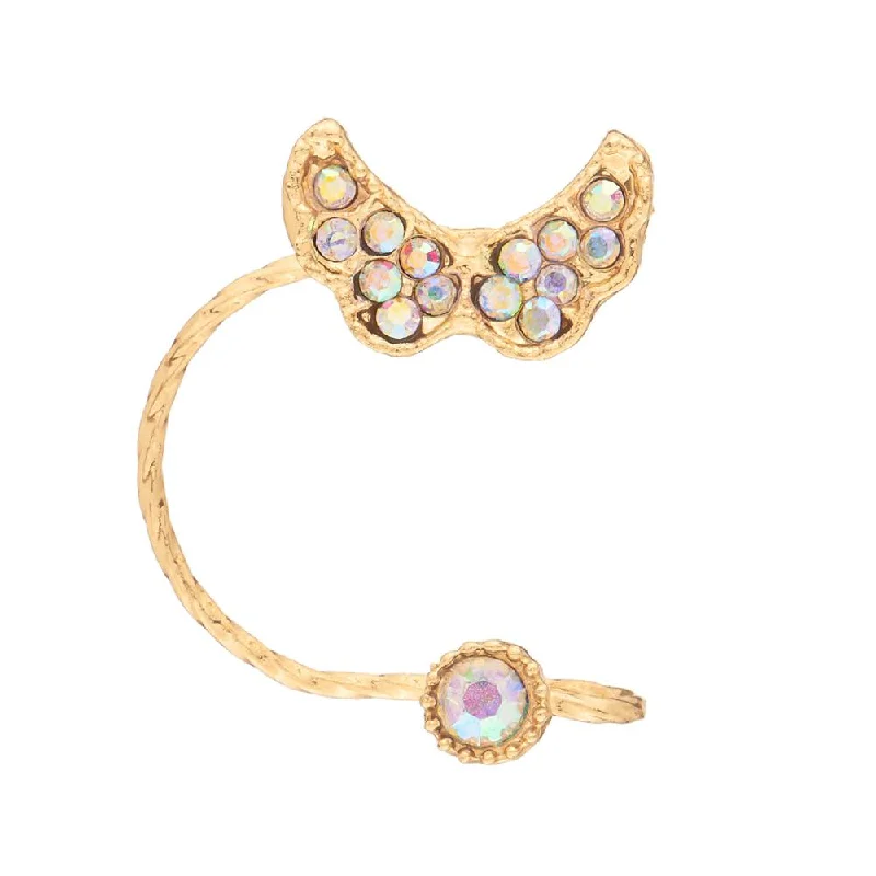 women’s matching earrings-Urthn Gold Plated Austrian Stone Earr Cuff - 1310409A