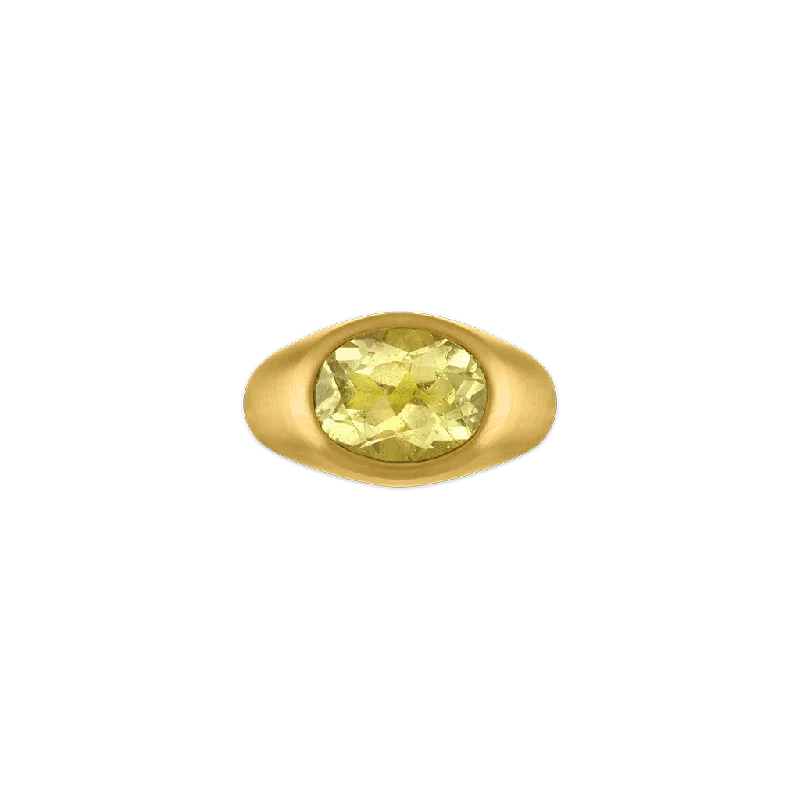 women’s gemstone-studded rings-Golden Beryl Gaea Roz Ring