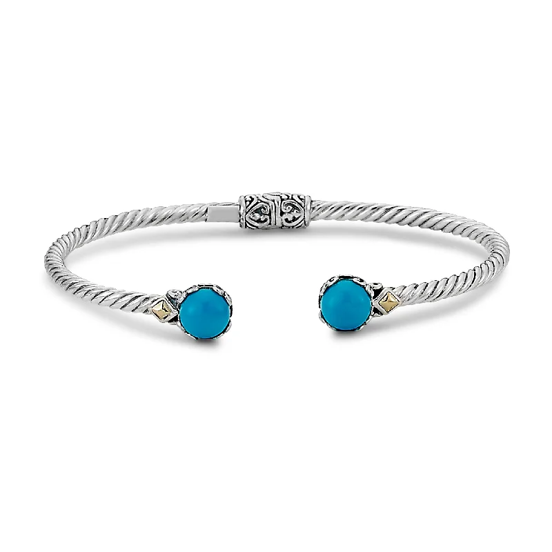 women’s romantic bracelets-Samuel B. Sleeping Beauty Turquoise Glow Bangle Bracelet