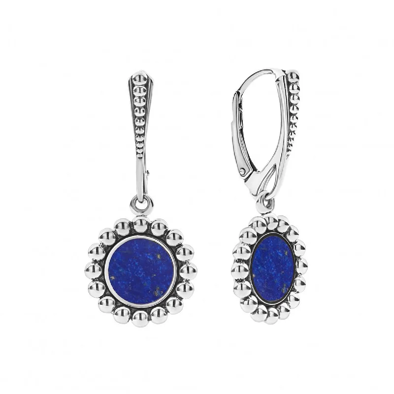 women’s chic earrings-Maya Lapis Circle Drop Earrings