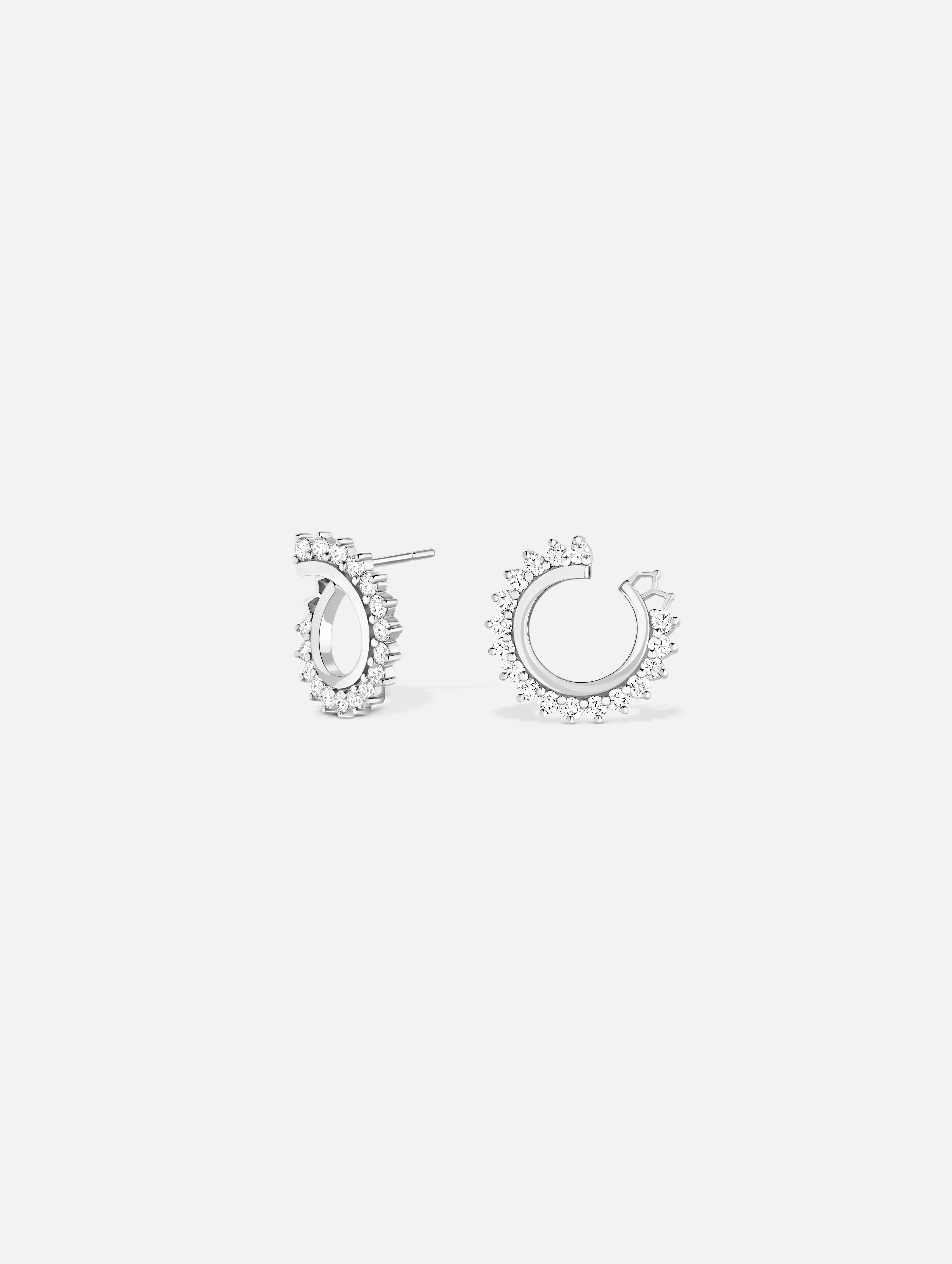 women’s cute earrings-Diamond Earrings in White Gold