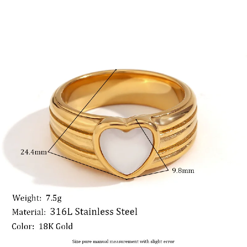 Striped Shell Love Ring - Gold Size 7