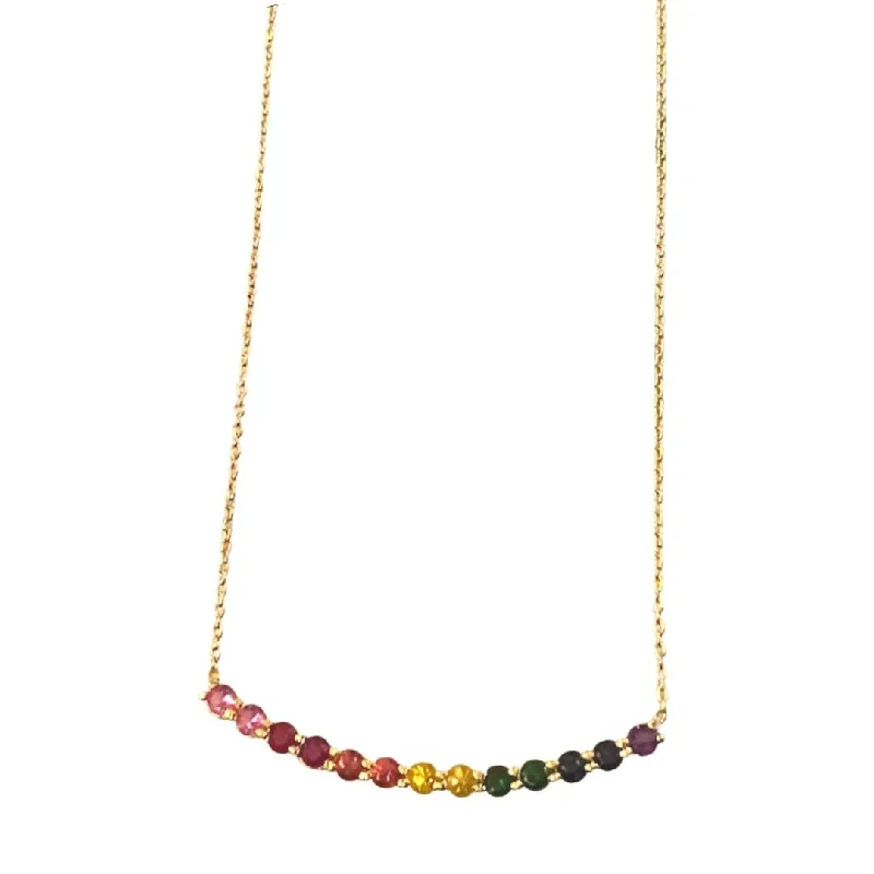 women’s engraved necklaces-Rainbow Arch Necklace