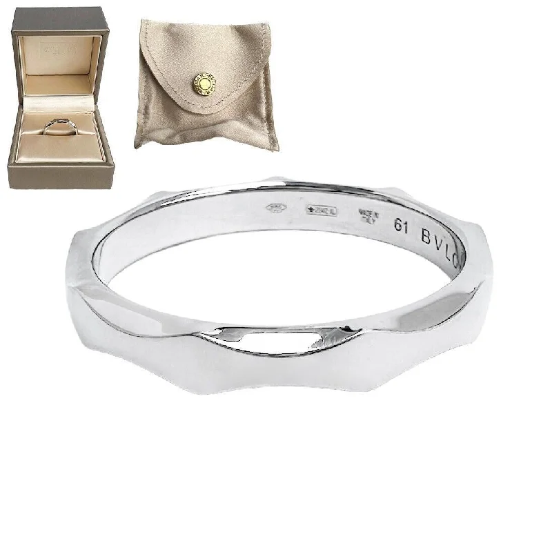 women’s engagement rings with colored gemstones-Bvlgari Infinito Platinum 950 Wedding Band 6.2g Ring Size 9.75 w/ BOX RET $1,580