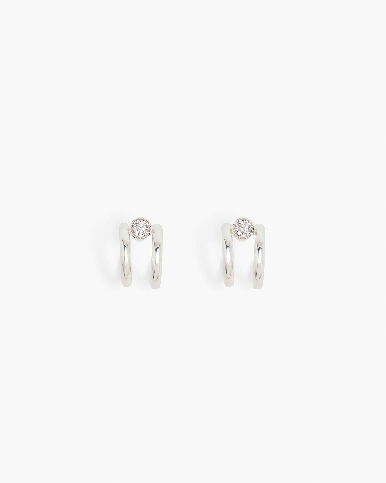 women’s silver earrings-Odile Hoops