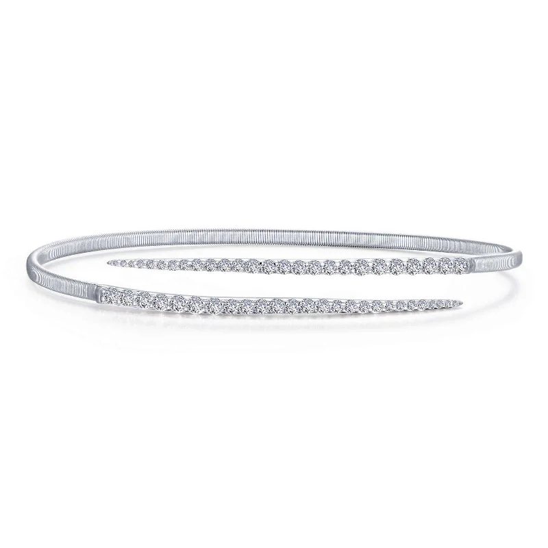 women’s chic bracelets-Lafonn Simulated Diamond Bypass Bangle Bracelet B0123CLP